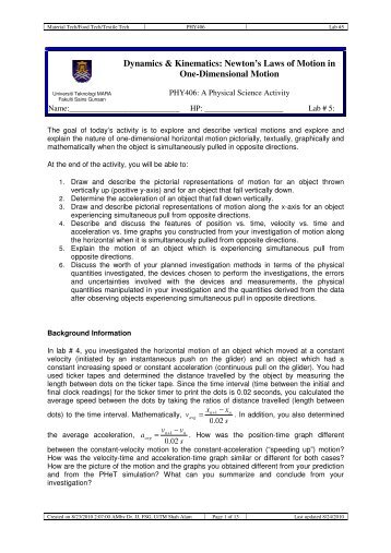 PHY406-Lab#5-Newton's Law's - DrJJ - UiTM