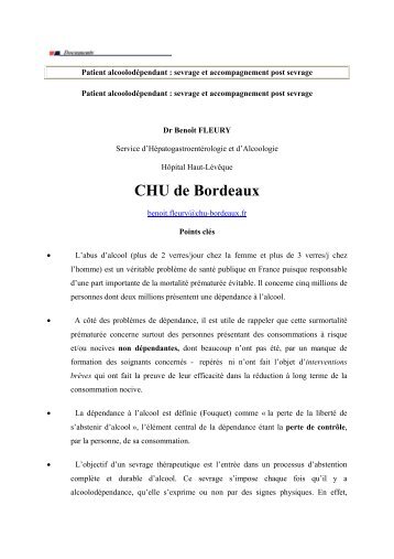 Patient alcoolodÃ©pendant : sevrage et accompagnement post ... - Afef