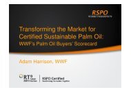 Transforming the Market for Certified Sustainable Palm Oil: - RT9 2011