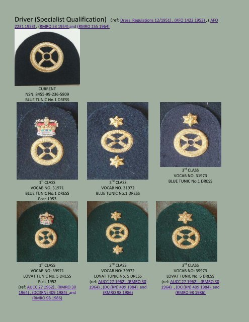 Badges Royal Marines Specialist Qualification SQ Driver - RM badges