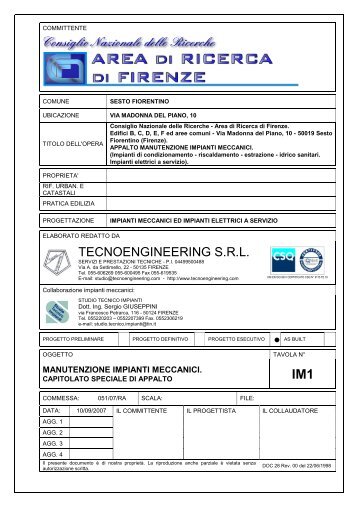 Capitolato Speciale di Appalto - Cnr - Consiglio Nazionale delle ...