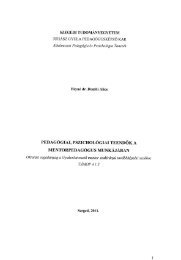 Pedagógiai, pszichológiai teendők a mentorpedagógus munkájában