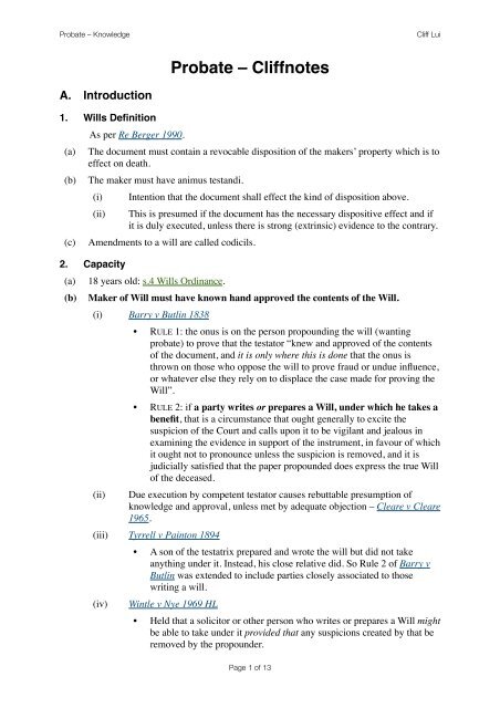 2008 Pcll Probate Cliffnotes Viperfusion