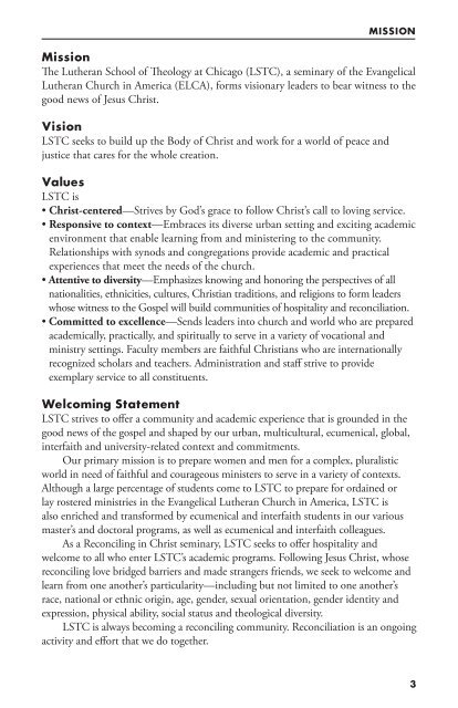 current Catalog - Lutheran School of Theology at Chicago