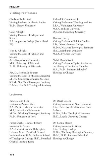 current Catalog - Lutheran School of Theology at Chicago