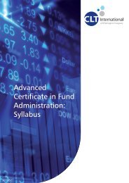 Advanced Certificate in Fund Administration: Syllabus