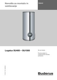 Navodila Logalux SU 400-1000l - Buderus