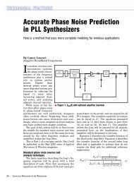 Accurate Phase Noise Prediction in PLL Synthesizers - Lance Lascari