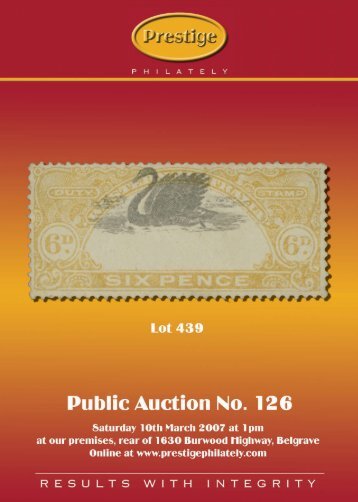 Auction Catalogue for126 - Prestige Philately