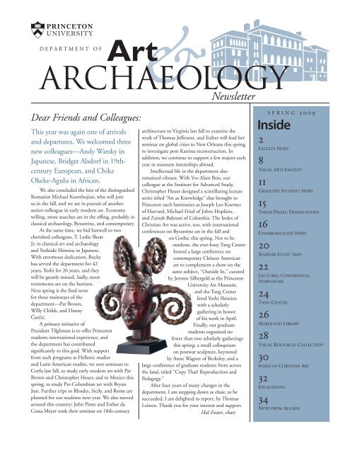 Art & Archaeology newsletter - Princeton University