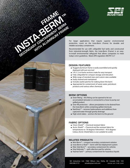 Insta-Berm (Frame) - SEI Industries Ltd.