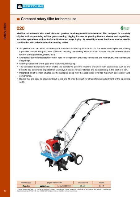 Product Catalogue 2012 - Bertolini