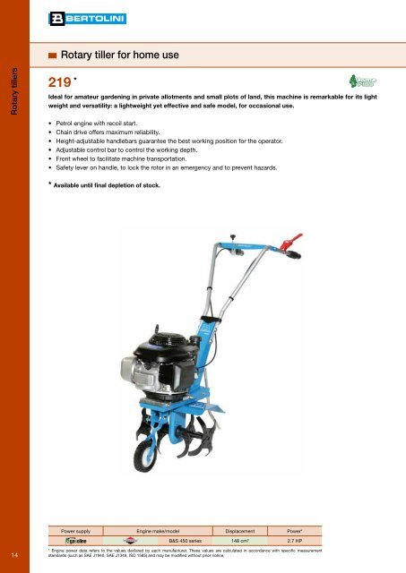 Product Catalogue 2012 - Bertolini