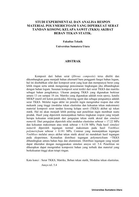 studi experimental dan analisa respon material polymericfoam yang ...