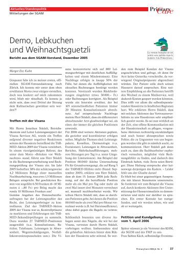 Demo, Lebkuchen und Weihnachtsguetzli - Primary Care