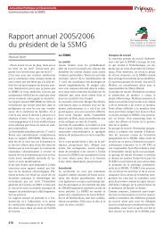 Rapport annuel 2005/2006 du Président de la SSMG - Primary Care