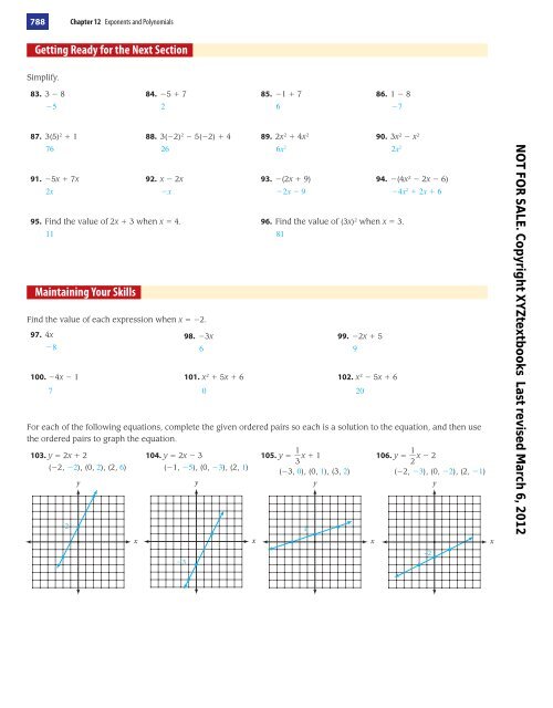 Exponents and Polynomials - XYZ Custom Plus