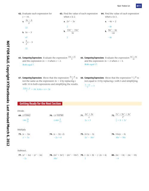 Exponents and Polynomials - XYZ Custom Plus