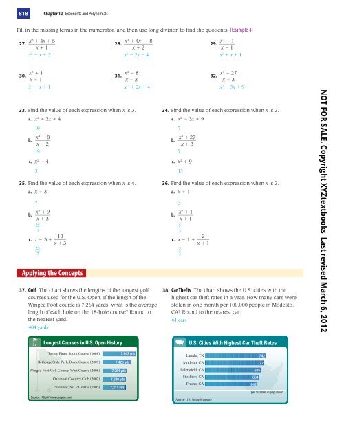 Exponents and Polynomials - XYZ Custom Plus