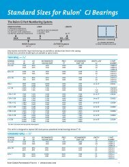 Standard Sizes for RulonÃ‚Â® CJ Bearings - Welker Engineered Products