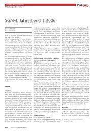 SGAM: Jahresbericht 2006 - Primary Care