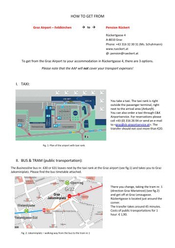 HOW TO GET FROM I. TAXI: II. BUS & TRAM (public transportation):