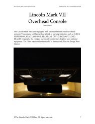 Overhead Console (finish panel) - The Lincoln Mark VII Club