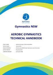 Gymnastics NSW AEROBIC GYMNASTICS TECHNICAL HANDBOOK