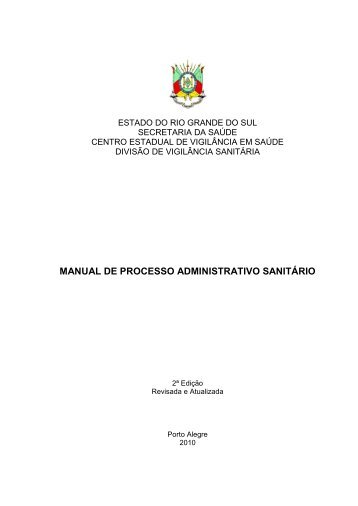 Manual de Processo Administrativo Sanitário - Secretaria Estadual ...