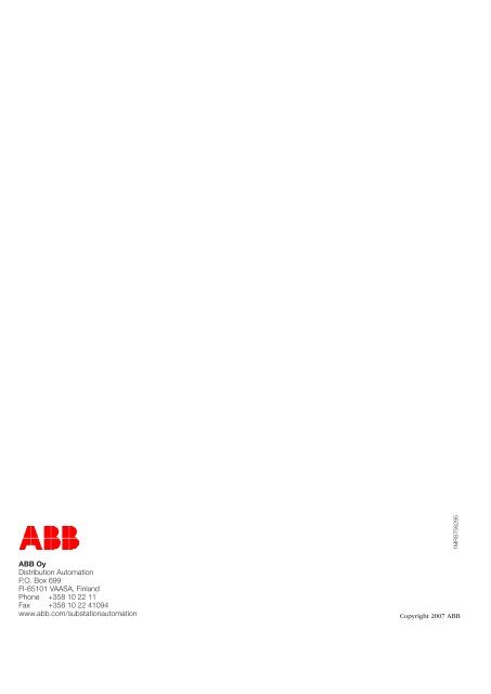 Feeder Protection Relay REF 610 - APE Distribuidor ABB