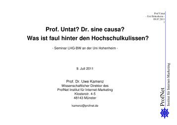 Dr. sine causa? - ProfNet