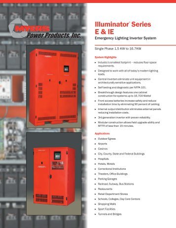IlluminatorÂ® Series E & IE - Myers Power Products, Inc.