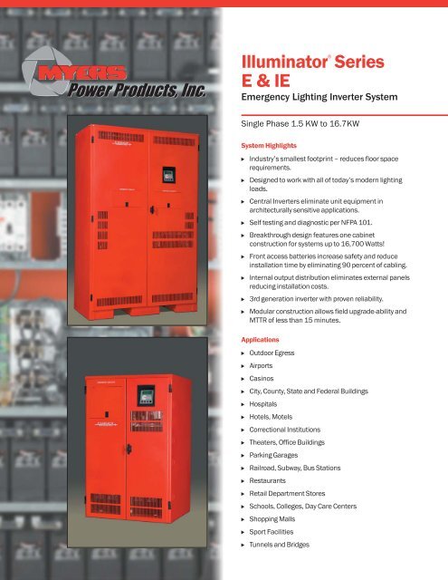 IlluminatorÂ® Series E & IE - Myers Power Products, Inc.