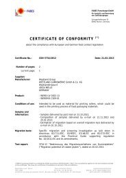 certificate of conformity - Westland Gummiwerke GmbH & Co. KG