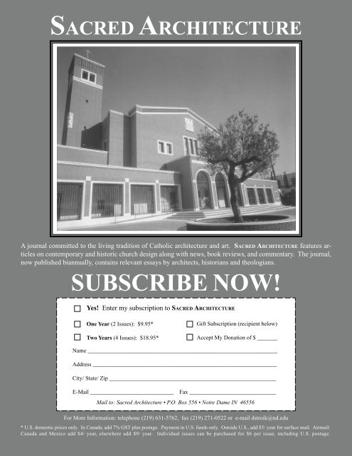 Download Issue PDF - The Institute for Sacred Architecture