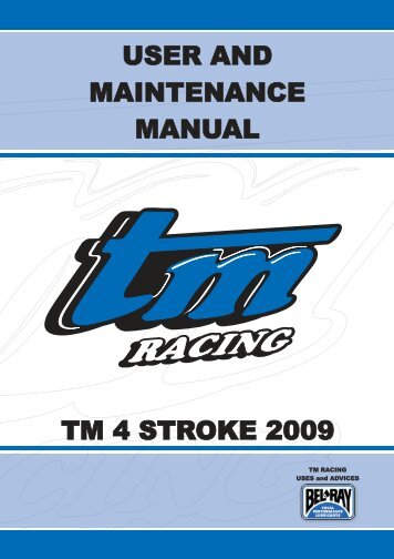 user and maintenance manual user and maintenance ... - TM Racing