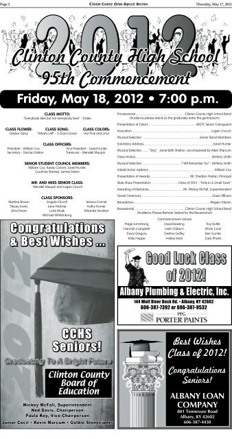 Class of 2012 - Clinton County News