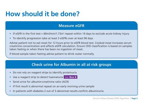 Chronic Kidney Disease (CKD) Algorithm - NHS Cumbria