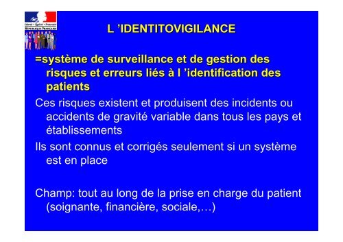 L 'IDENTITOVIGILANCE =systÃ¨me de surveillance et de gestion des ...