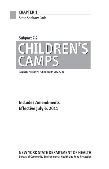 Children's Camps - NYS Sanitary Code