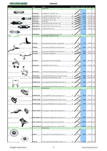 VÃƒÂ½predaj SHIMANO komponentov - Paul Lange Oslany