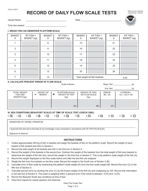 Record of Daily Flow Scale Tests (.pdf) - NOAA