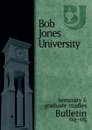 Bob Jones University Seminary & Graduate Studies Bulletin 04â05