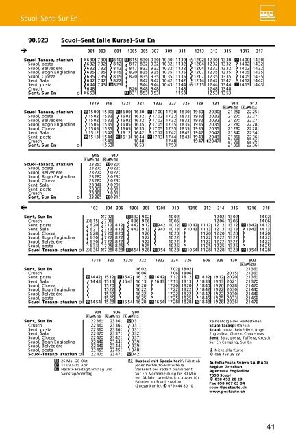 Fahrpläne - Engadin Scuol Samnaun Val Müstair