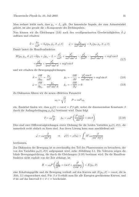 Manuskript zur Theoretischen Physik Ia - Institut für Theoretische ...