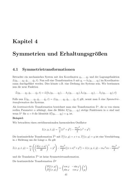 Manuskript zur Theoretischen Physik Ia - Institut für Theoretische ...