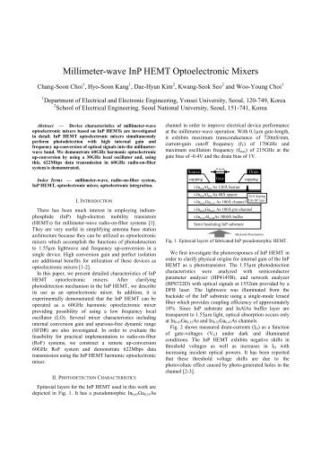 Millimeter-wave InP HEMT Optoelectronic Mixers