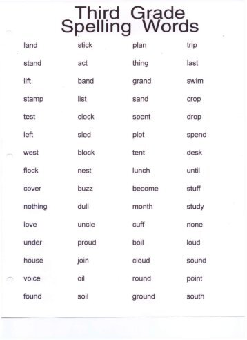 JOURNEYS SPELLING LIST 2ND GR - Auto Electrical Wiring Diagram