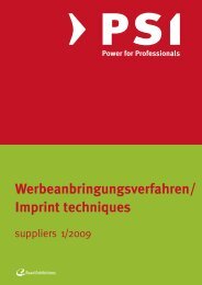 Werbeanbringungsverfahren - PSI