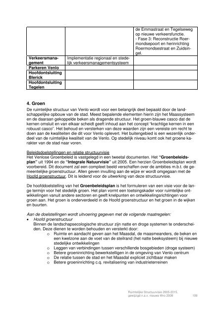 Ruimtelijke Structuurvisie 2005-2015, Gemeente Venlo